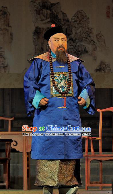 Gua Yin Zhi Xian Chinese Sichuan Opera Magistrate Lei Mengchu Apparels Costumes and Headpieces Peking Opera Highlights Official Garment Laosheng Clothing