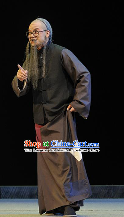 Legend of Chen Mapo Chinese Sichuan Opera Elderly Male Apparels Costumes and Headpieces Peking Opera Highlights Garment Old Scholar Clothing