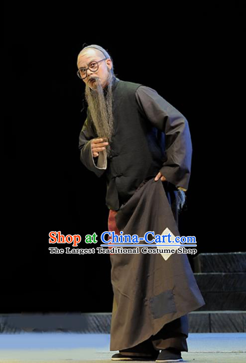 Legend of Chen Mapo Chinese Sichuan Opera Elderly Male Apparels Costumes and Headpieces Peking Opera Highlights Garment Old Scholar Clothing