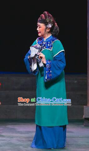 Chinese Sichuan Highlights Opera Dame Guo Xiuyun Garment Costumes and Headdress Gua Yin Zhi Xian Traditional Peking Opera Elderly Female Dress Dame Apparels