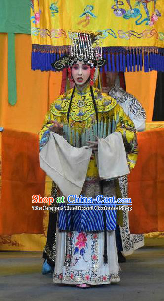 Chinese Sichuan Highlights Opera Empress Wu Zetian Garment Costumes and Headdress Traditional Peking Opera Queen Dress Hua Tan Apparels