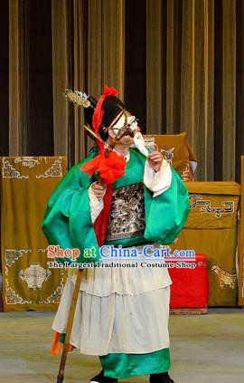 Jie Cao Bao Chinese Sichuan Opera Elderly Male Apparels Costumes and Headpieces Peking Opera Highlights Earth God Garment Gnome Clothing