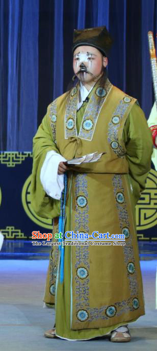 Hua Wenfang Qiang Qin Chinese Sichuan Opera Adviser Apparels Costumes and Headpieces Peking Opera Highlights Clown Garment Clothing