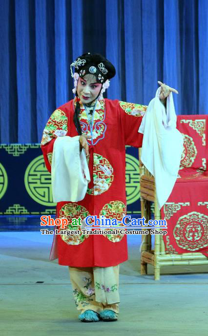 Chinese Sichuan Highlights Opera Actress Garment Costumes and Headdress Hua Wenfang Qiang Qin Traditional Peking Opera Diva Dress Bride Cui Xiu Apparels