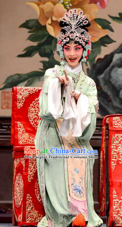 Chinese Hebei Clapper Opera Hua Tan Liang Fengying Garment Costumes and Headdress He Feng Qun Traditional Bangzi Opera Actress Dress Rich Lady Apparels