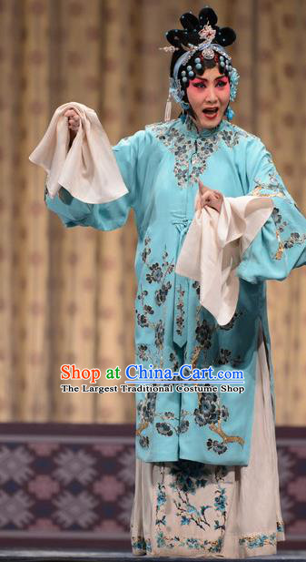 Chinese Hebei Clapper Opera Diva Liang Luanying Garment Costumes and Headdress He Feng Qun Traditional Bangzi Opera Young Female Dress Actress Apparels