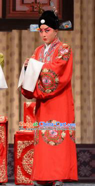 He Feng Qun Chinese Bangzi Opera Scholar Apparels Costumes and Headpieces Traditional Hebei Clapper Xiaosheng Garment Young Male Mei Tingxuan Clothing