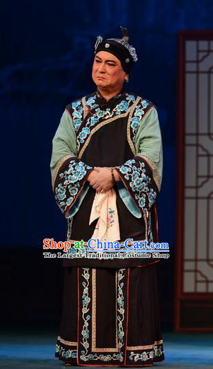 Chinese Hebei Clapper Opera Elderly Female Garment Costumes and Headdress Liu Lanzhi Traditional Bangzi Opera Laodan Dress Dame Apparels