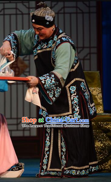 Chinese Hebei Clapper Opera Elderly Female Garment Costumes and Headdress Liu Lanzhi Traditional Bangzi Opera Laodan Dress Dame Apparels