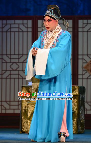 Liu Lanzhi Chinese Bangzi Opera Scholar Jiao Zhongqing Apparels Costumes and Headpieces Traditional Hebei Clapper Xiaosheng Garment Young Male Clothing