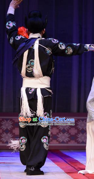 Chun Qiu Pei Chinese Bangzi Opera Martial Male Apparels Costumes and Headpieces Traditional Hebei Clapper Opera Bully Garment Robber Hou Shangguan Clothing