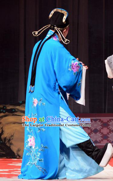 Chun Qiu Pei Chinese Bangzi Opera Scholar Li Chunfa Apparels Costumes and Headpieces Traditional Hebei Clapper Opera Young Male Garment Niche Clothing