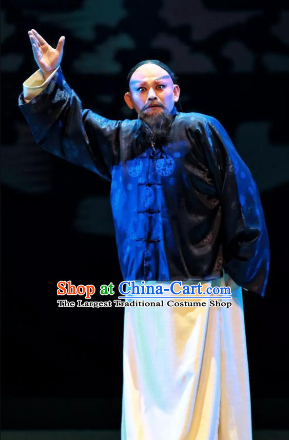 Cang Sheng Zai Shang Chinese Sichuan Opera Laosheng Apparels Costumes and Headpieces Peking Opera Highlights Elderly Male Garment Zhang Penghe Clothing