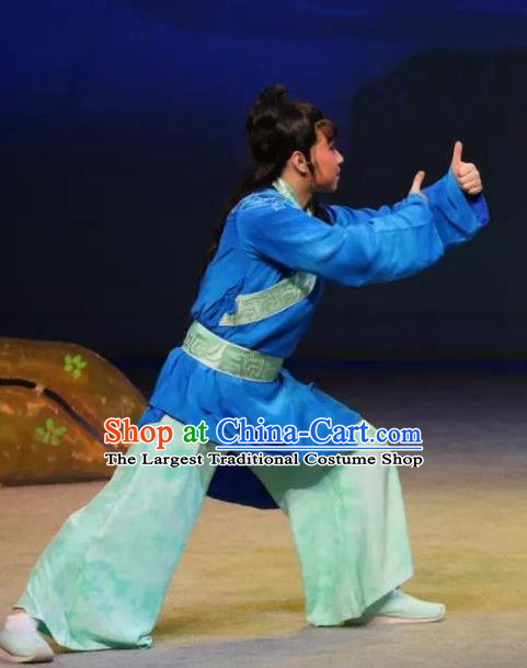 Luo Xiahong Chinese Sichuan Opera Livehand Apparels Costumes and Headpieces Peking Opera Highlights Young Boy Garment Servant Clothing