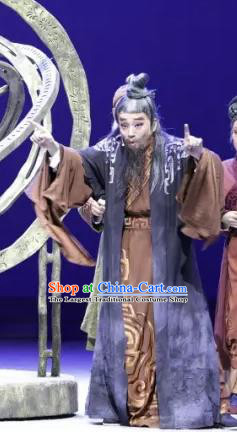 Luo Xiahong Chinese Sichuan Opera Laosheng Apparels Costumes and Headpieces Peking Opera Highlights Elderly Scholar Garment Clothing