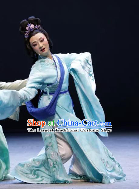 Chinese Sichuan Highlights Opera Hua Tan Garment Costumes and Headdress Luo Xiahong Traditional Peking Opera Actress Dress Young Mistress Apparels