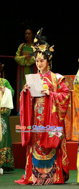 Chinese Sichuan Highlights Opera Imperial Consort Yang Yuhuan Garment Costumes and Headdress Shi Jiu Taibai Traditional Peking Opera Actress Dress Court Lady Apparels