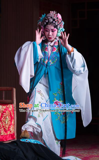 Chinese Sichuan Highlights Opera Hua Tan Zhang Meiying Garment Costumes and Headdress Traditional Peking Opera Actress Dress Diva Apparels