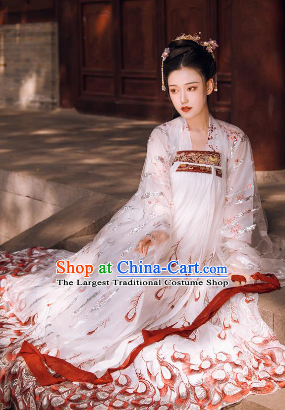 Chinese Ancient Princess Hanfu Dress Apparels Traditional Tang Dynasty Royal Infanta Historical Costumes Complete Set