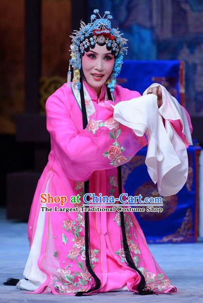 Chinese Hebei Clapper Opera Actress Wang Sanqiao Garment Costumes and Headdress Zhen Zhu Shan Traditional Bangzi Opera Diva Dress Hua Tan Apparels