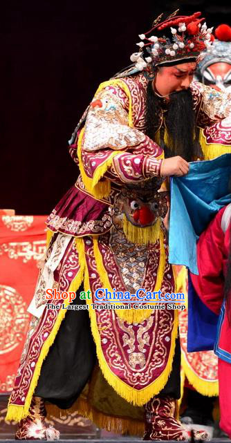 Sheng Si Pai Chinese Bangzi Opera General Apparels Costumes and Headpieces Traditional Hebei Clapper Opera Martial Male Garment Commander Clothing
