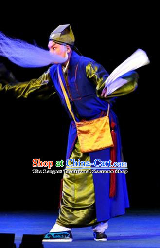 Sheng Si Pai Chinese Bangzi Opera Old Man Apparels Costumes and Headpieces Traditional Hebei Clapper Opera Laosheng Garment Clothing