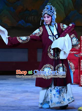 Chinese Hebei Clapper Opera Young Mistress Garment Costumes and Headdress Xue Gang Fan Tang Traditional Bangzi Opera Rich Female Dress Actress Apparels