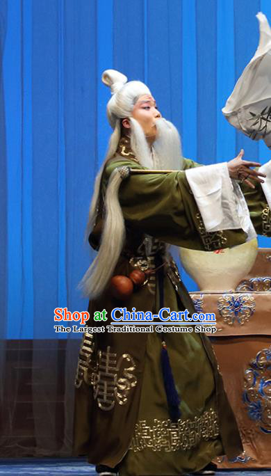 Liu Ling Drunk Chinese Bangzi Opera Elderly Male Apparels Costumes and Headpieces Traditional Hebei Clapper Opera Laosheng Garment Clothing