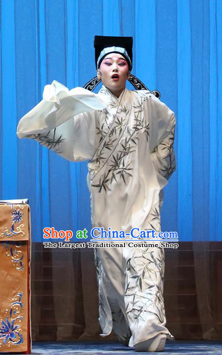 Liu Ling Drunk Chinese Bangzi Opera Young Male Apparels Costumes and Headpieces Traditional Hebei Clapper Opera Xiaosheng Garment Niche Clothing
