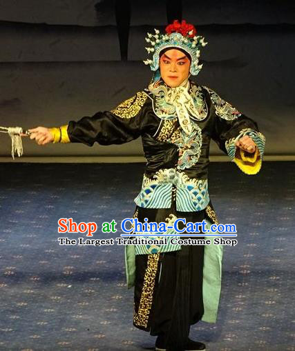Tai Cheng Liu Chinese Bangzi Opera Swordsman Apparels Costumes and Headpieces Traditional Hebei Clapper Opera Wusheng Garment Martial Male Clothing