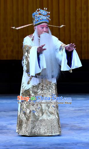 Xue Gang Fan Tang Chinese Bangzi Opera Official Xu Ce Apparels Costumes and Headpieces Traditional Hebei Clapper Opera Laosheng Garment Elderly Male Clothing