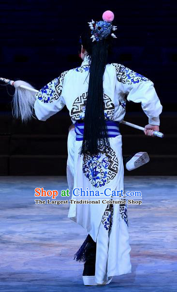 Xue Gang Fan Tang Chinese Bangzi Opera Young Boy Apparels Costumes and Headpieces Traditional Hebei Clapper Opera Martial Male Garment Xue Jiao Clothing