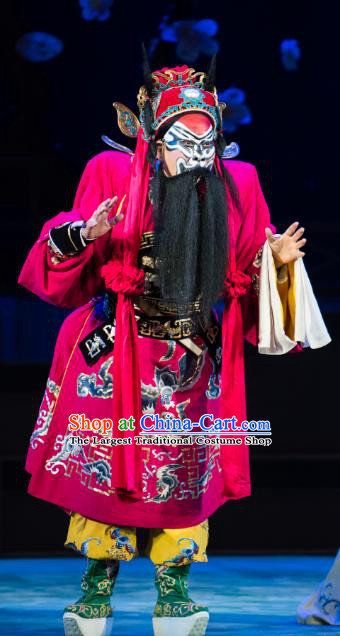 Zhong Kui Chinese Bangzi Opera God Apparels Costumes and Headpieces Traditional Hebei Clapper Opera Master Garment Jing Role Clothing