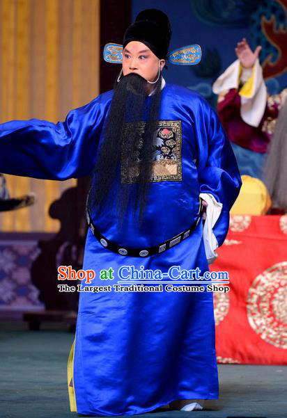 The Butterfly Chalice Chinese Bangzi Opera Laosheng Apparels Costumes and Headpieces Traditional Hebei Clapper Opera Magistrate Tian Yunshan Garment Clothing