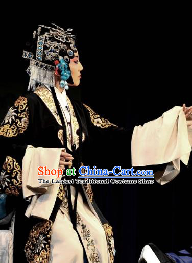 Chinese Hebei Clapper Opera Young Female Garment Costumes and Headdress The Butterfly Chalice Traditional Bangzi Opera Actress Dress Apparels