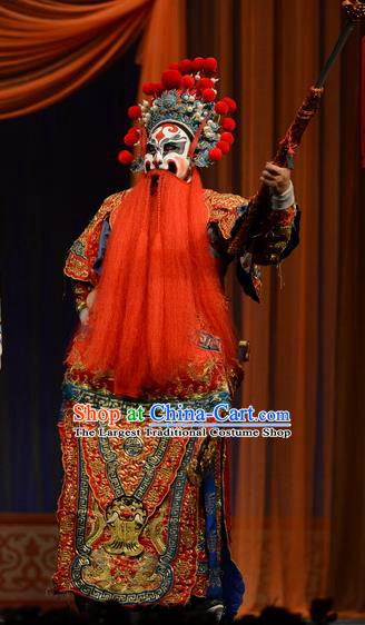 Yuan Men Zhan Zi Chinese Bangzi Opera General Armor Apparels Costumes and Headpieces Traditional Hebei Clapper Opera Military Officer Garment Clothing