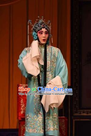 Chinese Hebei Clapper Opera Infanta Chai Garment Costumes and Headdress Yuan Men Zhan Zi Traditional Bangzi Opera Young Mistress Dress Actress Apparels