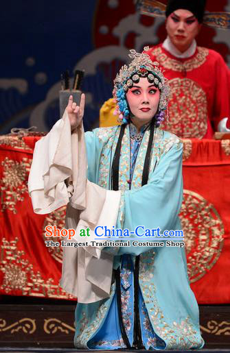 Chinese Hebei Clapper Opera Hua Tan Li Shuping Garment Costumes and Headdress Chen Sanliang Traditional Bangzi Opera Actress Dress Diva Apparels