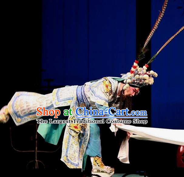 Chinese Bangzi Opera General Wu Han Apparels Costumes and Headpieces Traditional Hebei Clapper Opera Takefu Garment Martial Male Clothing