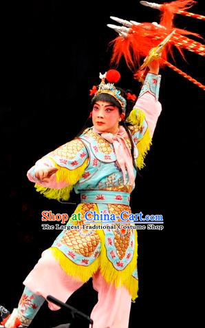 The Lotus Lantern Chinese Bangzi Opera Wusheng Liu Chenxiang Apparels Costumes and Headpieces Traditional Hebei Clapper Opera Young Boy Garment Clothing