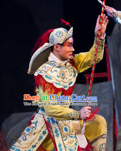 The Lotus Lantern Chinese Bangzi Opera Soldier Apparels Costumes and Headpieces Traditional Hebei Clapper Opera Takefu Garment Wusheng Clothing