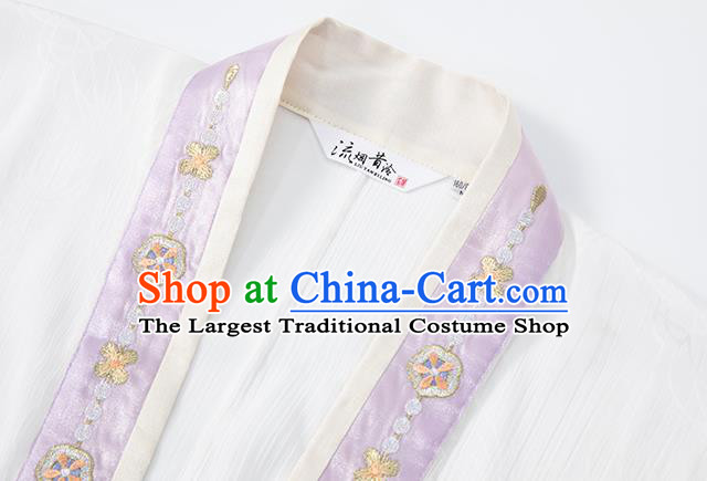 Chinese Ancient Civilian Lady Embroidered Hanfu Dress Apparels Traditional Song Dynasty Village Girl Historical Costumes Complete Set