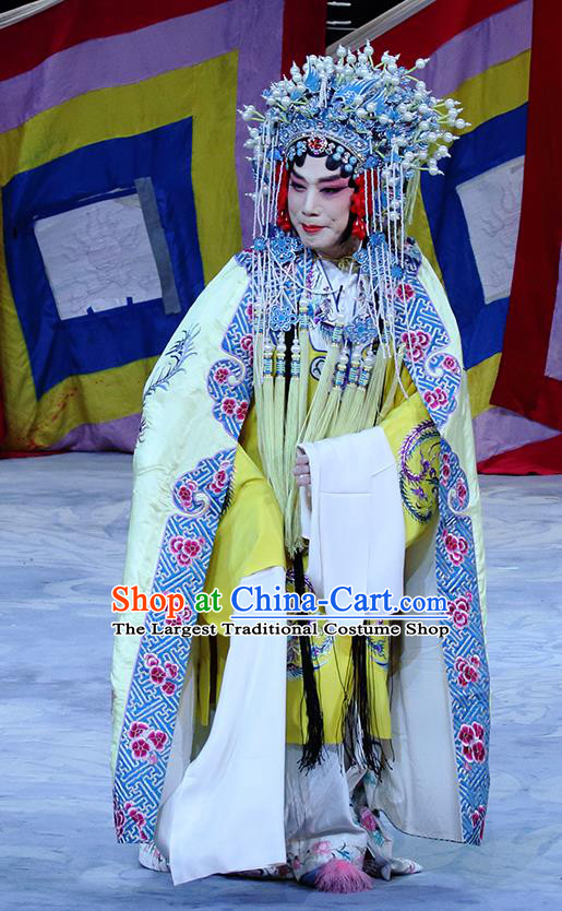 Chinese Hebei Clapper Opera Countess Sun Shangxiang Garment Costumes and Headdress In Extremely Good Fortune Traditional Bangzi Opera Actress Dress Hua Tan Apparels