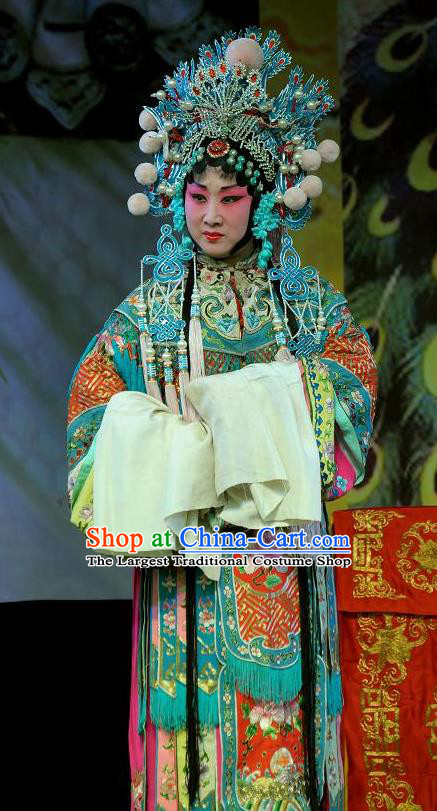 Chinese Shanxi Clapper Opera Noble Princess Garment Costumes and Headdress Da Jin Zhi Traditional Bangzi Opera Hua Tan Dress Actress Apparels