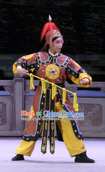 Chinese Bangzi Opera Soldier Apparels Costumes and Headpieces Traditional Shanxi Clapper Opera Wusheng Garment Martial Male Clothing