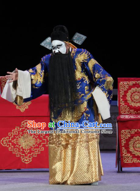 Chinese Bangzi Opera Jing Role Apparels Costumes and Headpieces Traditional Shanxi Clapper Opera Elderly Male Garment Official Clothing