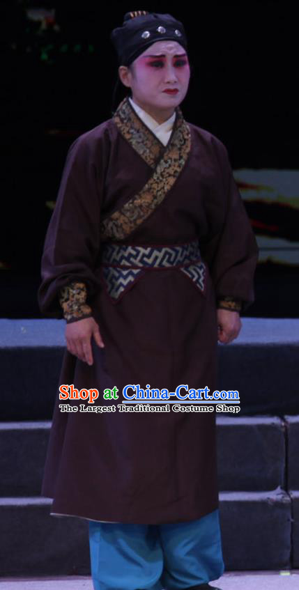 Chinese Bangzi Opera Farmer Apparels Costumes and Headpieces Traditional Shanxi Clapper Opera Young Male Garment Civilian Clothing
