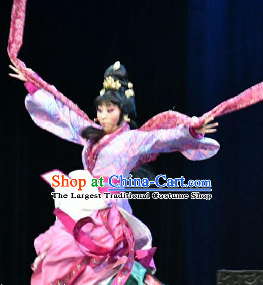 Chinese Shanxi Clapper Opera Imperial Consort Li Garment Costumes and Headdress Ping Cheng Fu Traditional Bangzi Opera Diva Dress Young Female Apparels