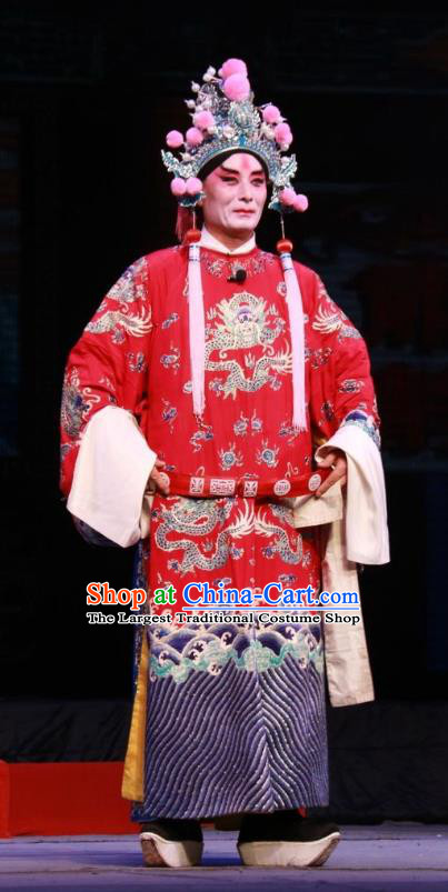 Pan Yang Song Chinese Bangzi Opera Lord Apparels Costumes and Headpieces Traditional Shanxi Clapper Opera Zhao Defang Garment Royal Highness Clothing