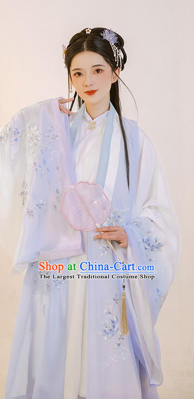 Chinese Ancient Royal Infanta Embroidered Hanfu Dress Apparels Traditional Ming Dynasty Nobility Lady Historical Costumes Complete Set for Rich Female